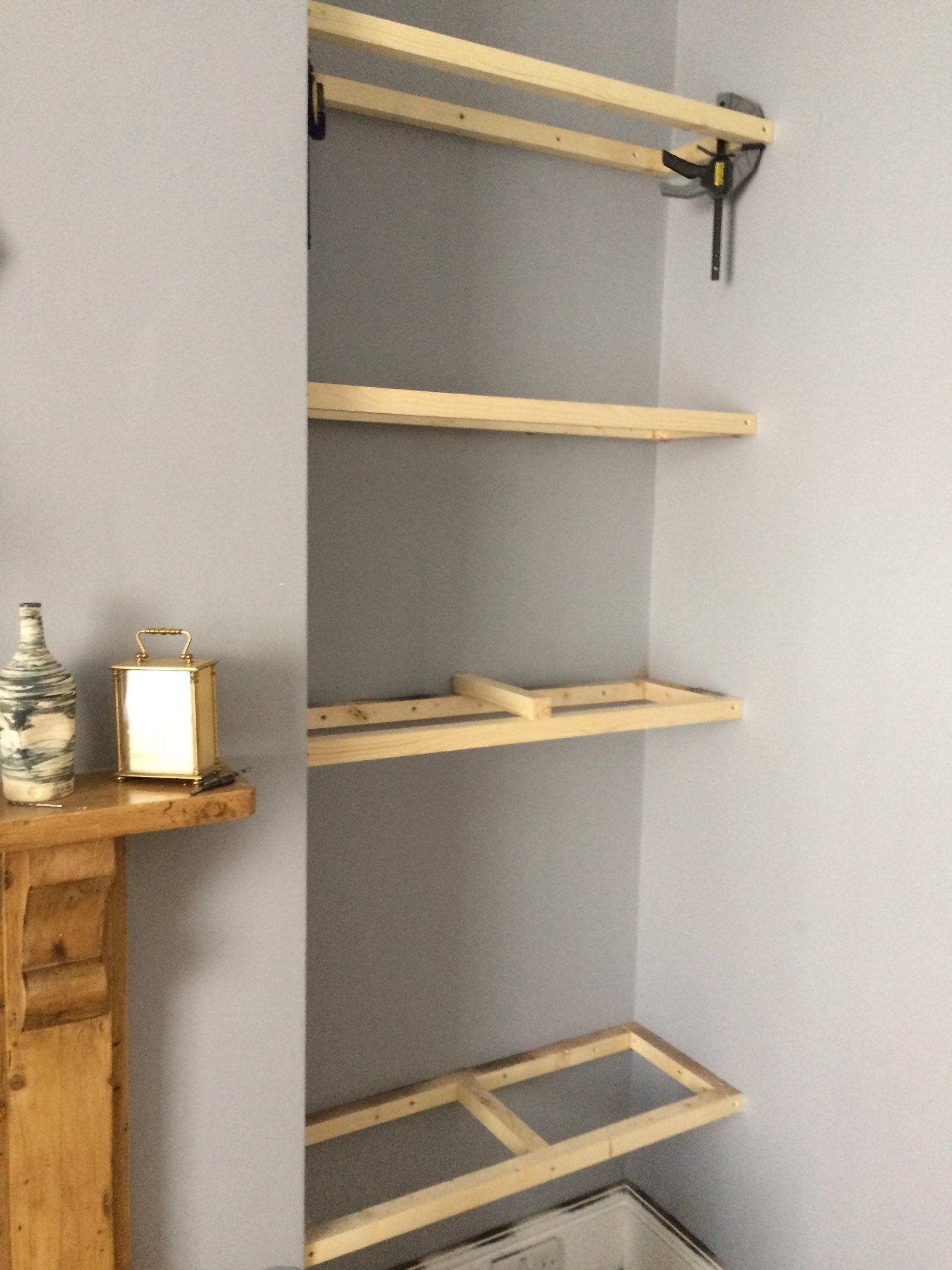 How to Build Floating Shelves in an Alcove - Old Man Grumbling